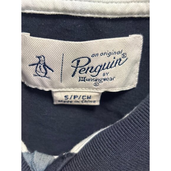 Original Penguin By Munsingwear Navy Polo Shirt S/P/CN Cotton Mens Short Sleeve - Picture 4 of 11